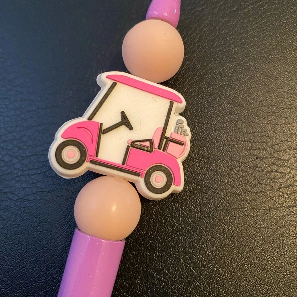 Hand Crafted Pink Golf Cart Pen